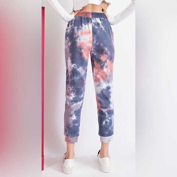 Easel Tie-Dye Terry Knit Joggers NEW - Picture 3 of 4
